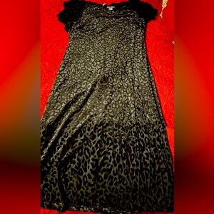 Tommy Hilfiger- Black velvet leopard dress